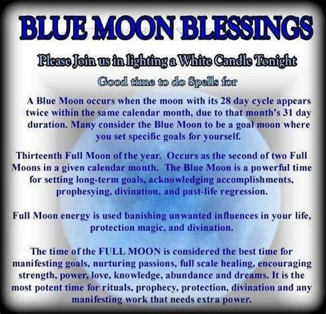 Blue Moon Blessing Blue Moon Blue Moon Rituals Moon Spells