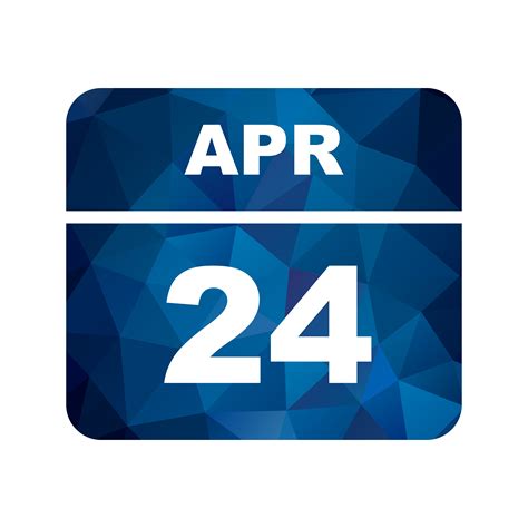 April 24th Date On A Single Day Calendar 496721 Vector Art At Vecteezy