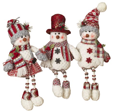 Collectible Figurines Gerson Winter Snowman Holiday Shelf Sitter