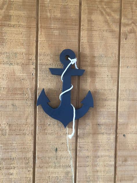 Wooden Anchor With Rope Wooden Anchor Anchor Decor Nautical Nursery