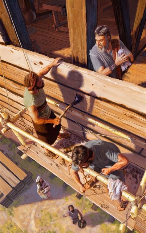 Noé y su familia trabajando en el arca Noah Building The Ark Arc Of