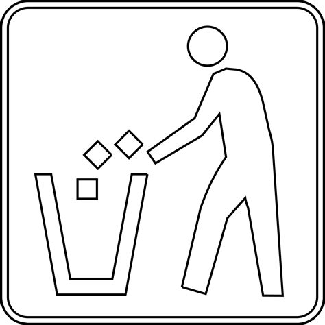 Litter Container Outline Clipart Etc