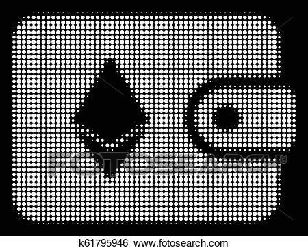 Get ideas and start planning your perfect ethereum logo today! White Halftone Ethereum Billfold Icon Clip Art | k61795946 ...