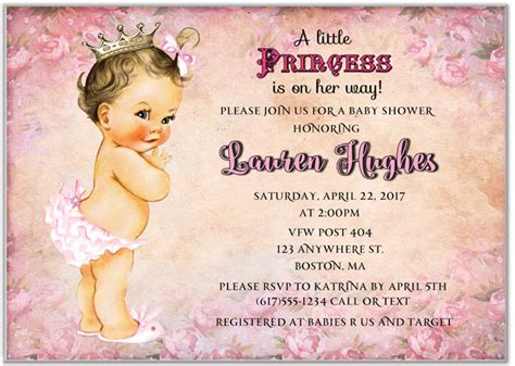 Princess Baby Shower Invitations Baby Shower