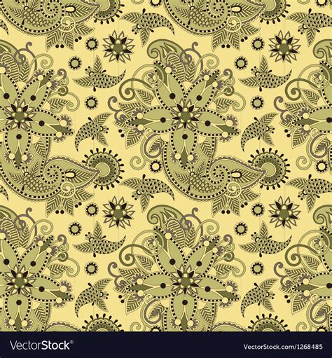Seamless Flower Paisley Design Royalty Free Vector Image