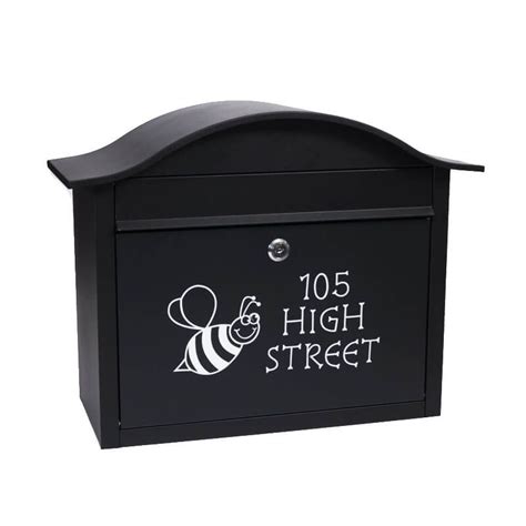 Dublin Black Letterbox Personalised With Your Address