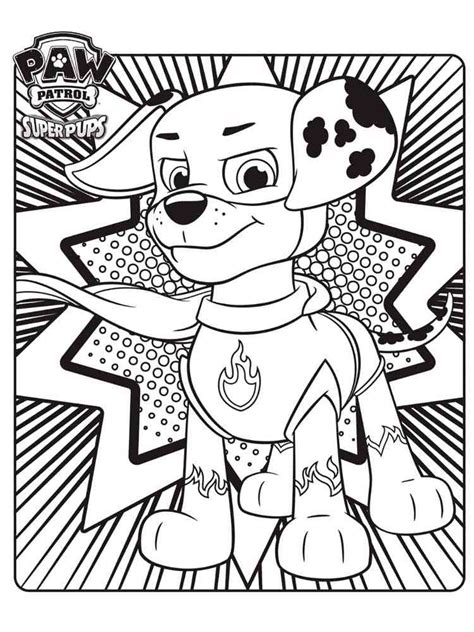 Paw Patrol Mighty Pups Coloring Pages Printable Free