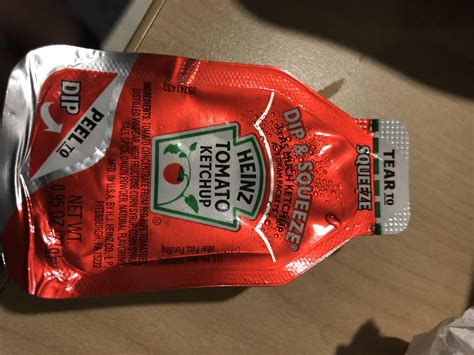 This Ketchup Packet Can Be Used Both As A Dip And Squeeze R