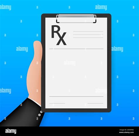 Blank Rx Prescription Form Isolated On White Background Vector Stock