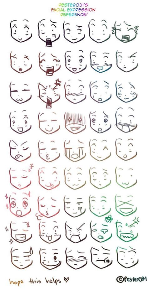 Really Really Simple Facial Expressions Anime Drawings Tutorials