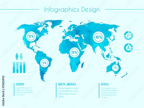 World Map Infographic Template Stock Vector Adobe Stock