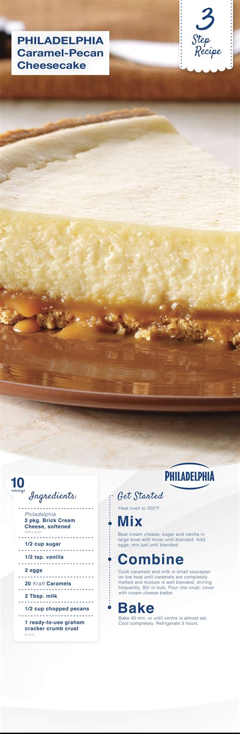 Instant pot 6 inch new york style cheesecake is a rich decadent creamy cheesecake. PHILADELPHIA 3-STEP Caramel-Pecan Cheesecake with Philly ...