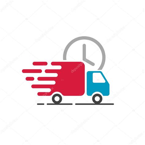 Delivery Truck Icon Vector Cargo Van Moving Fast Shipping — Stock