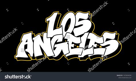 Los Angeles California Graffiti Decorative Lettering Stock Vector
