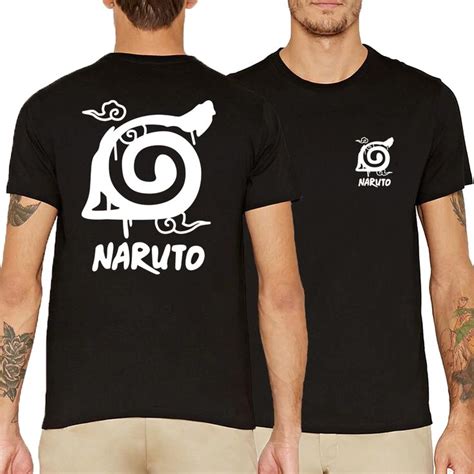 Plus Size Anime Uzumaki Naruto T Shirt Men Konoha Printed Unisex Short