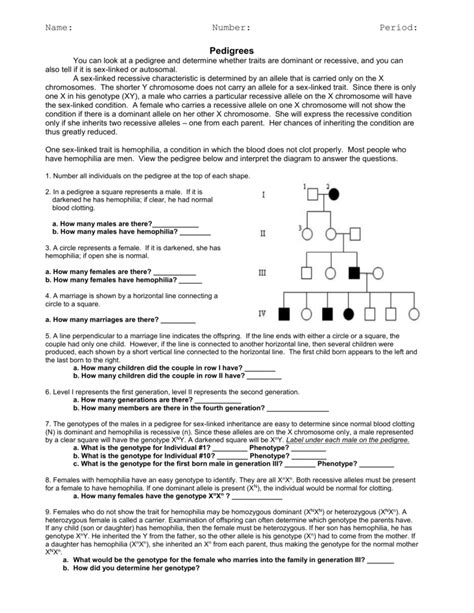 X Linked Traits Worksheet Answer Key Tips And Tricks For Easy