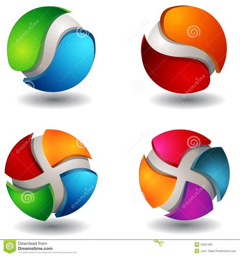 Abstract 3d Sphere Set Stock Vector Illustration Of Blue