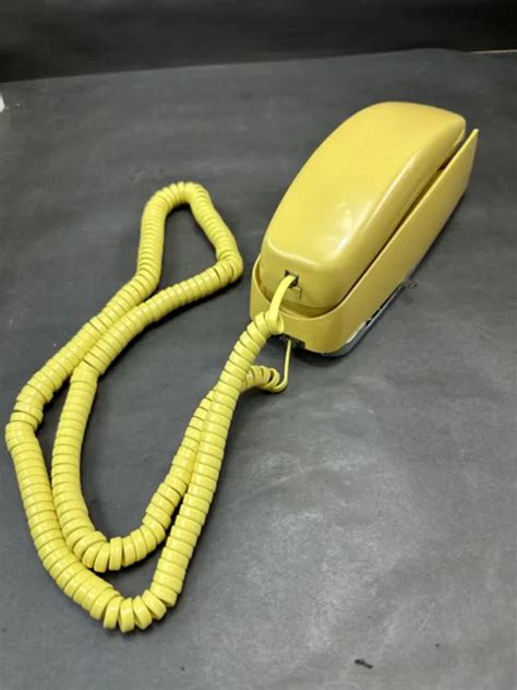 Vintage Western Electric Trimline Yellow Touch Tone Wall Telephone 37