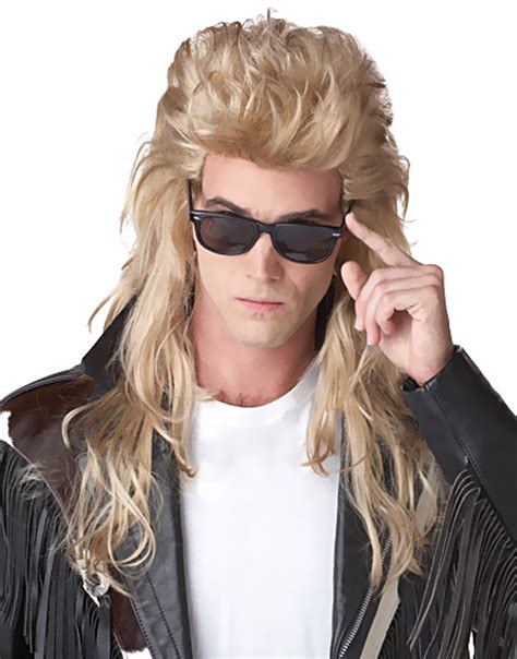 80s Rock Mullet Blonde Adult Wig