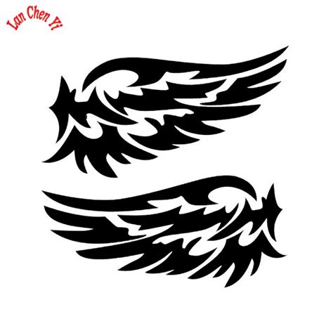 jd152 guardian angel wings vinyl decal motorcycle car sticker for window bumper laptop black