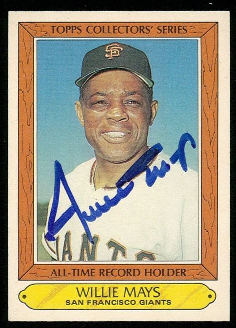 Willie Mays Signed Baseball Card Autograph Reference Coa