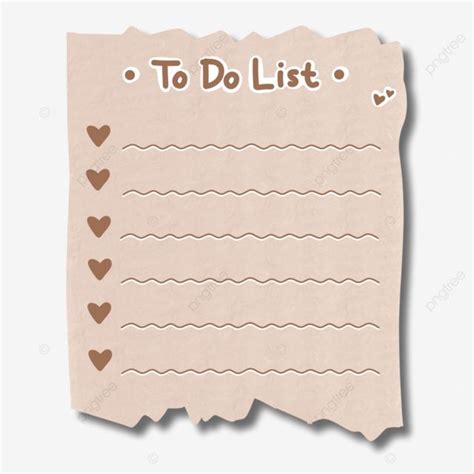 Cute To Do List Brown Paper Aesthetic Memo Pad For Notes Printable