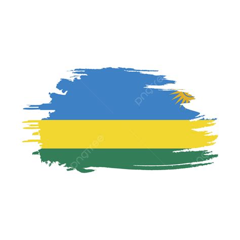 Rwanda Flag Stylized On White Transparent Background Rwanda Flag Brush