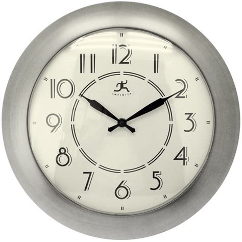 Infinity Instruments Modern Brushed Nickel Finish 145 Inch Wall Clock