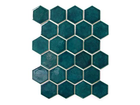 Regular Hexagon - 1036W Bluegrass - Mercury Mosaics