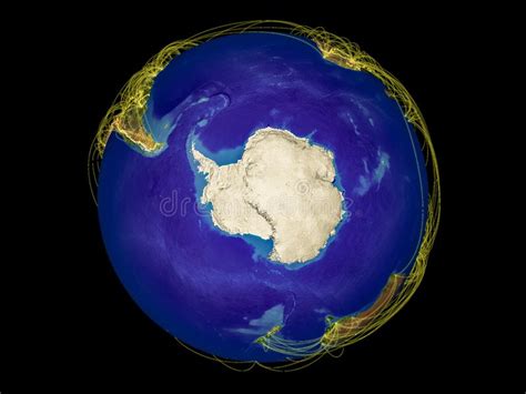 Antarctica On Earth From Space Stock Illustration