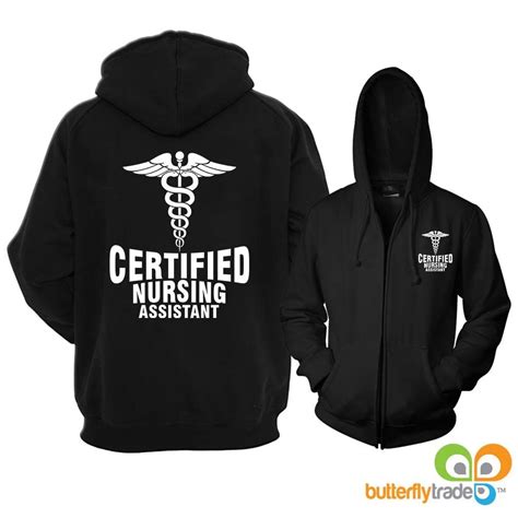 Certified Nursing Assistant Full Zip Reflective Hoodie Certified