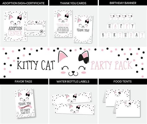 Kitty Cat Adoption Full Party Package Not Editable Pet Adoption Party