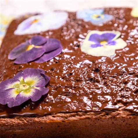 Easy Brownies With Edible Flowers