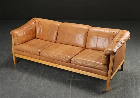 Danish Modern Caramel Leather Sofa At 1stdibs