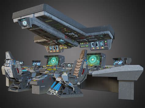spaceship bridge interior 3d model by zifir3d