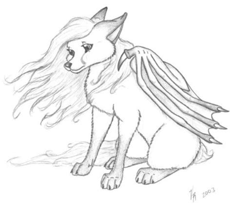 6 Best Images Of Winged Wolf Coloring Pages Printable