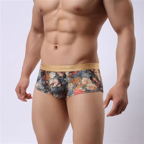 2018 Brand Howe Ray Printing Boxers Mens Flat Underpants Soft Slippery