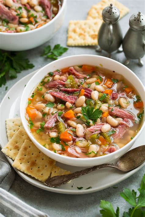The food values are easy to look up. Ham and Bean Soup (Slow Cooker) - Cooking Classy