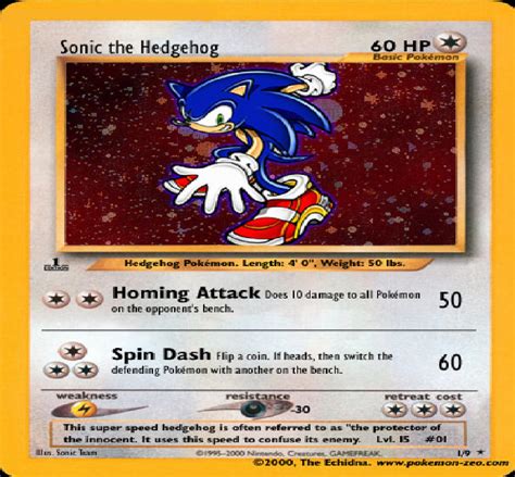 Sonic Pokemon Card By Shadouge4evaclub101 On Deviantart
