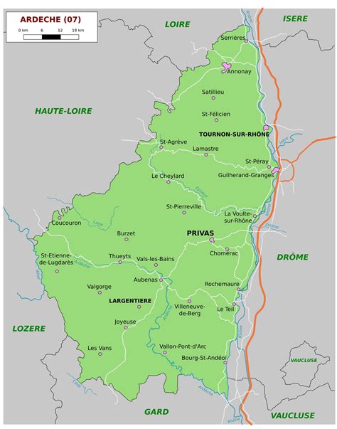 Carte De Lardèche Ardèche Carte Des Villes Communes Sites Touristiques