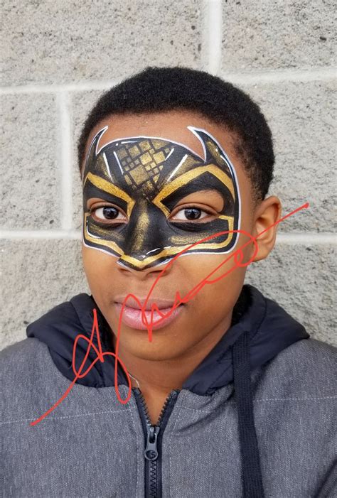 Black Panther Inspired Face Painting Designs Boy Face Paint Party