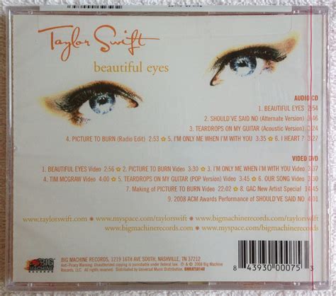 Box Importado Cd Dvd Taylor Swift Beautiful Eyes Lacrado Mercado