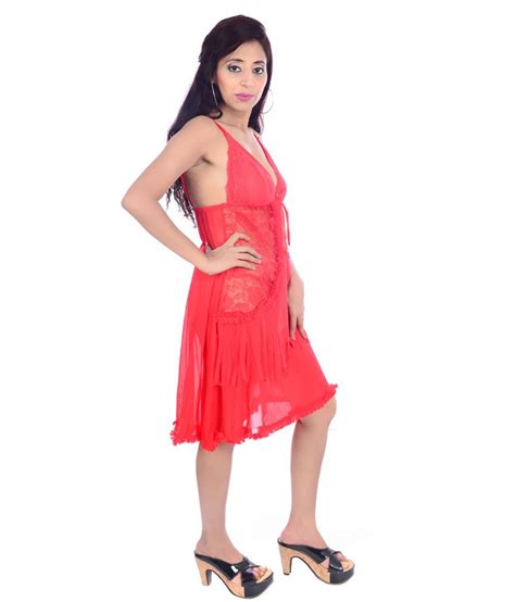 Buy Sube Dame Red Net Nighty Online At Best Prices In India Snapdeal
