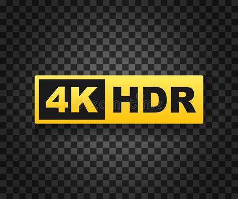 4k Ultra Hd Symbol High Definition 4k Resolution Mark Hdr Vector