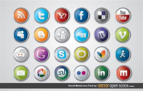 Glossy Social Media Icon Pack Vector Download