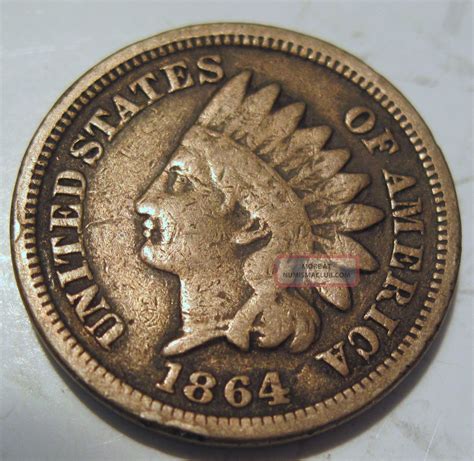 1864 Indian Head Cent Coin One Penny 322d