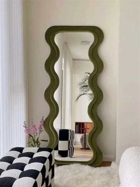 Wavy Floor Mirror Asymmetric Mirror Full Length Mirror Full Body