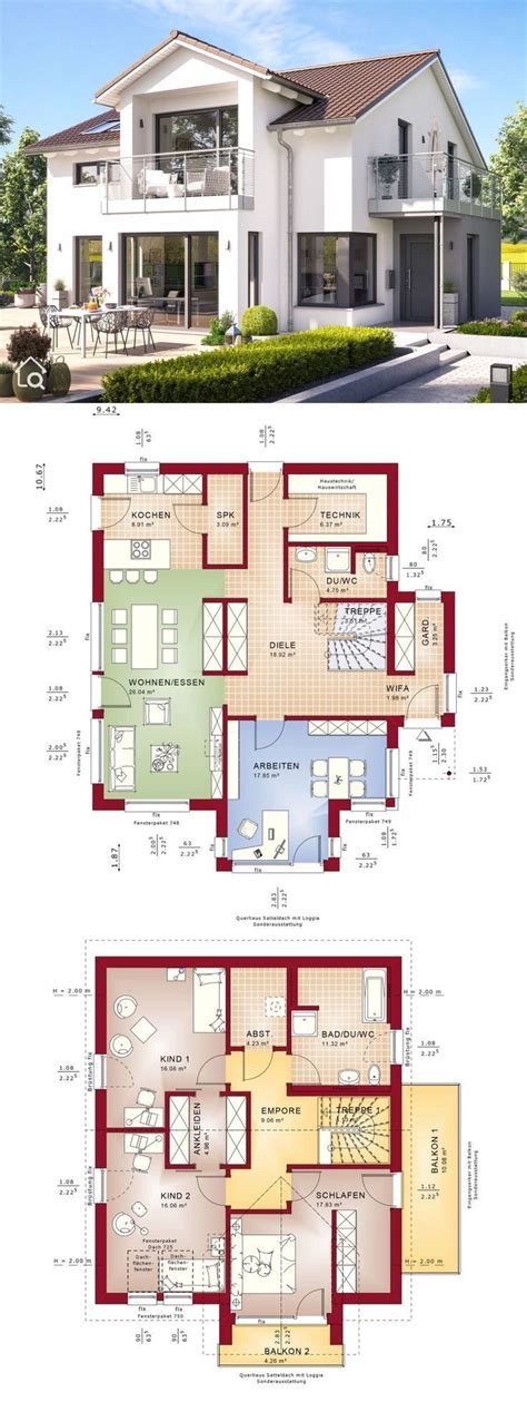 Two Story House Plans With Different Floor Plans