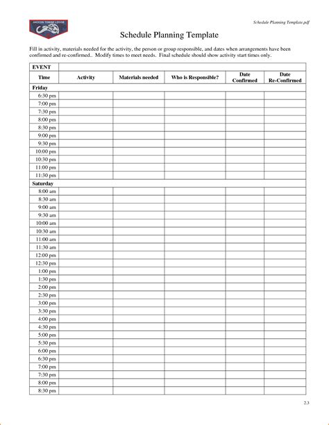 daily schedule template  teknoswitch