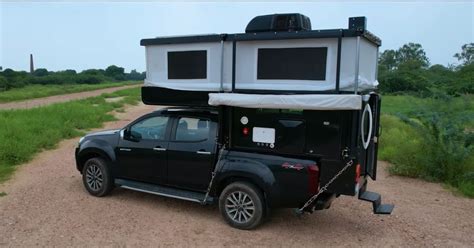 Isuzu V Cross With Slide In Pop Up Caravan Set Up Looks Neat Techno